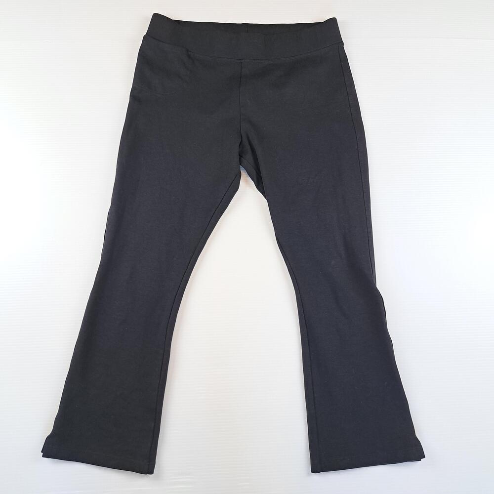 American Giant Pants Womens 12 Black Mid Rise Leggings Crop USA Stretch Comfort